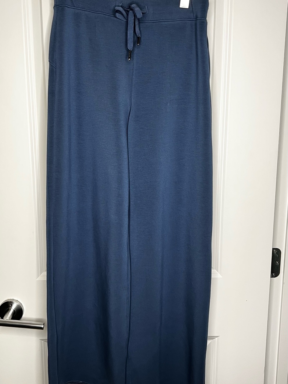 SPANX Navy Wide-Leg Track Pants